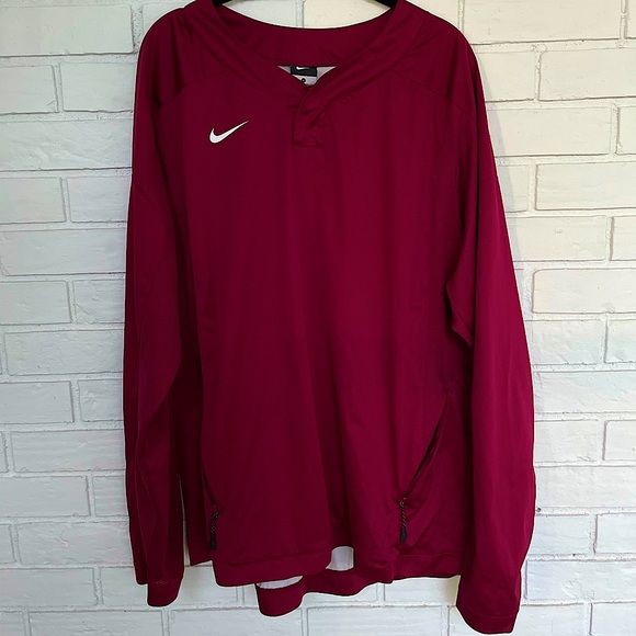 Nike Baseball Vapor Maroon Pullover Wind Windshirt Jacket Men's size Large - Picture 1 of 10